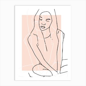 Woman Sitting Outline 2 Art Print
