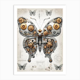 Mechanical Butterfly III Art Print