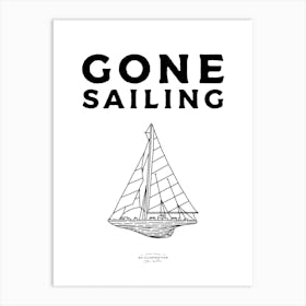 Gone Sailing Fineline Illustration Poster Art Print
