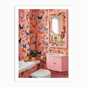 A conner Pink Bathrooms Art Print