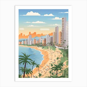 Copacabana Beach, Brazil, Graphic Illustration 1 Art Print