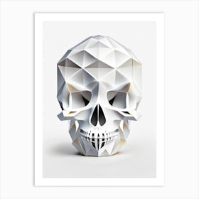 Skull With Geometric 2 Designs Kawaii Art Print