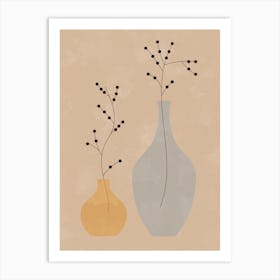 Mid Century Boho Vase Art Print