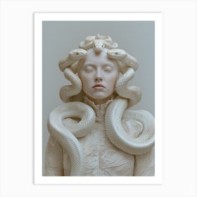 "Intricate Pastels: Snake Head Portrait" Art Print