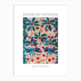 Folk Cherries And Bows 7 Pattern Poster Art Print