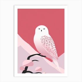 Minimalist Snowy Owl 1 Illustration Art Print