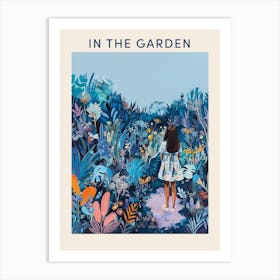 In The Garden Poster Blue 1 Art Print