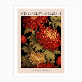 Chrysanthemums 12 Winter Flower Market Poster Art Print