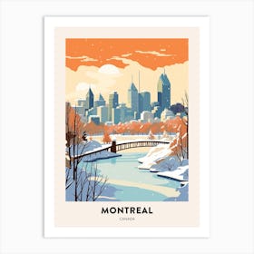 Vintage Winter Travel Poster Montreal Canada 3 Art Print