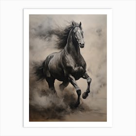 A Horse Painting In The Style Of Grisaille 4 Art Print