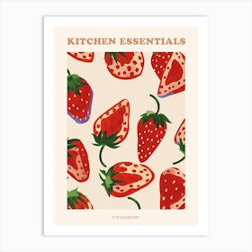 Strawberry Pattern Illustration Poster 4 Art Print