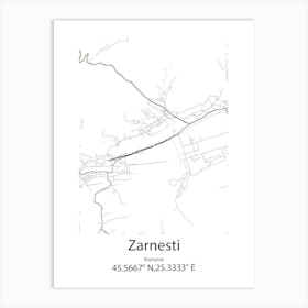 Zarnesti,Romania Minimalist Map Affiche