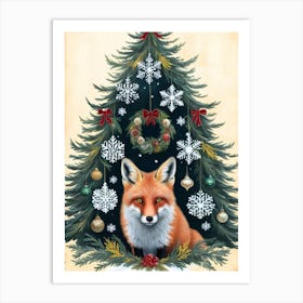 William Morris Christmas Fox 8 Art Print