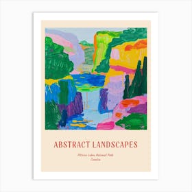 Colourful Abstract Plitvice Lakes National Park Croatia 4 Poster Art Print