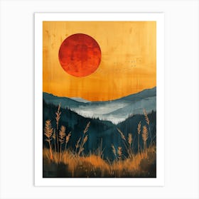 Sunset In The Mountains 7 Art Print