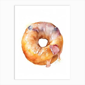 Apple Fritter Donut Cute Neon 4 Art Print