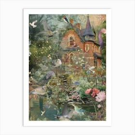Fairy House Collage Pond Monet Scrapbook 7 Art Print
