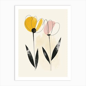 Montevideo Flower Market Boho Minimalist Style Art Print