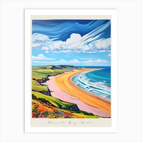 Poster Of Rhossili Bay, Gower Peninsula, Wales, Matisse And Rousseau Style 2 Art Print