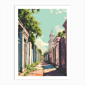 St Louis Cemetery No 1 Storybook Illustration 2 Art Print