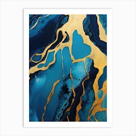 Blue And Gold 7 Art Print