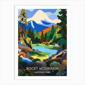 Rocky Mountain National Park Travel Poster Matisse Style 2 Art Print