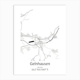 Gelnhausen,Germany Minimalist Map Art Print