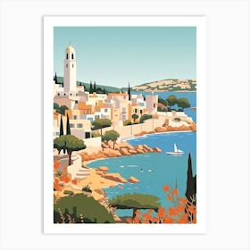 Ibiza, Spain, Graphic Illustration 4 Art Print