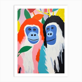 Colourful Kids Animal Art Gorilla 3 Art Print