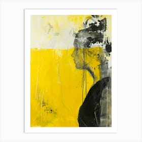 Abstract Of A Woman In Yellow And Black Art Print