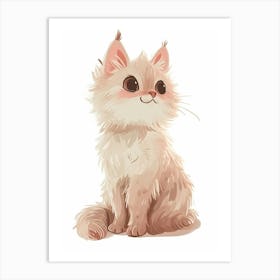 Laperm Cat Clipart Illustration 2 Art Print