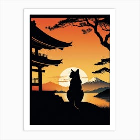 Japan Cat Art 6 Art Print