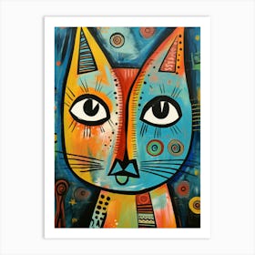 Crazy Art Kitty Cat Art Print