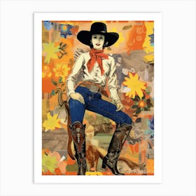 Collage Of Cowgirl Matisse Inspired 6 Art Print