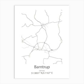 Barntrup,Germany Minimalist Map Art Print