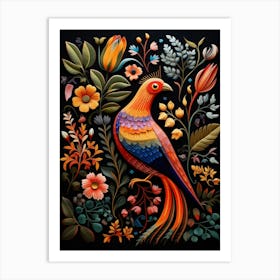 Folk Bird Illustration Harrier 1 Art Print