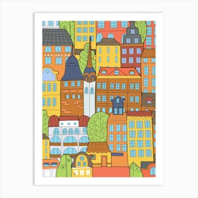 City Background Vector Illustration Print Art Art Print