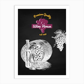 Wine Cellar Design Vector Illustration — wine poster, kitchen poster, wine print Art Print