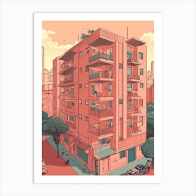 Sao Paulo Brazil Travel Illustration 2 Art Print