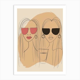 Two Women In Sunglasses 17 Art Print