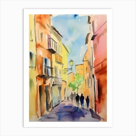 Bari, Italy Watercolour Streets 4 Art Print