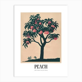 Peach Tree Colourful Illustration 2 Poster Art Print