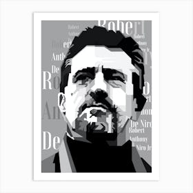 Robert De Niro Mafia Cinema Black Poster Art Print