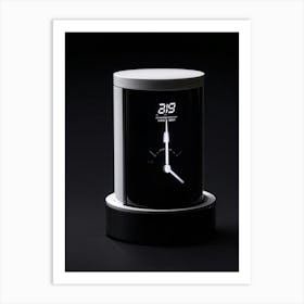 An Isolated Digital Render Of A Sleek Round Business Alarm Clock Its Iconic Pictogram Encased With (3) Art Print