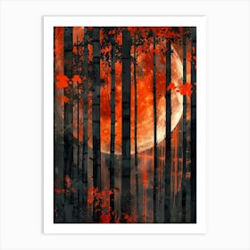 Full Moon In The Forest 12 Art Print