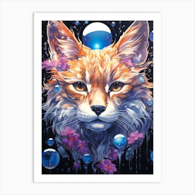 Fox With Bubbles Art Print