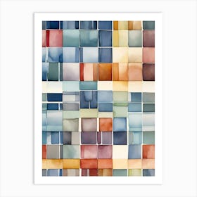 Watercolor Squares 1 Art Print