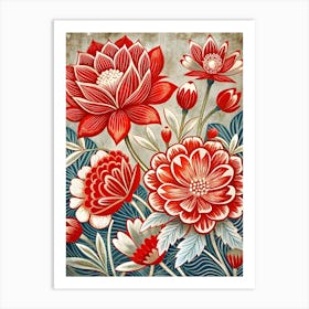 Chinese Flower Painting 4 Art Print