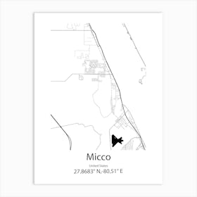 Micco,United States Minimalist Map Poster