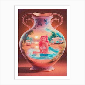 Girl In A Vase Art Print